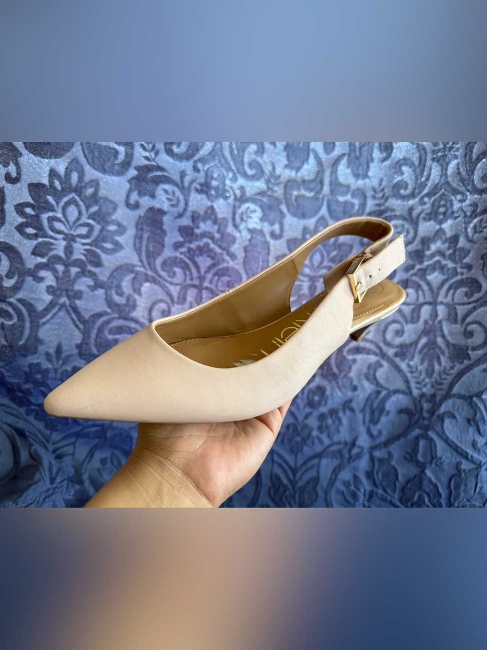 Calvin Klein Blush Nude Pointed Toe Slingback Heels - Picture 4 of 4